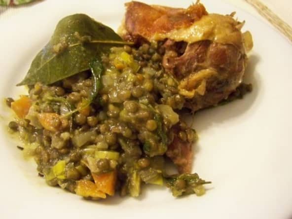 Lentilles à l'ancienne au confit de canard