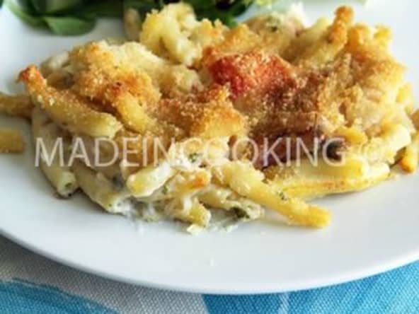 Gratin de macaronis aux fruits de mer