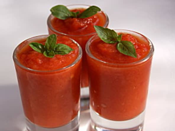 Soupe froide de poivrons et tomate