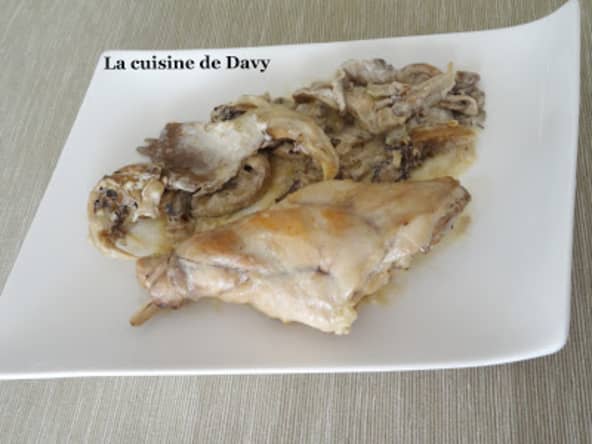 Lapin à la crème et aux pleurotes