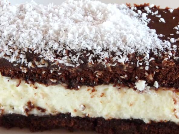 Gâteau fondant chocolat mousse coco
