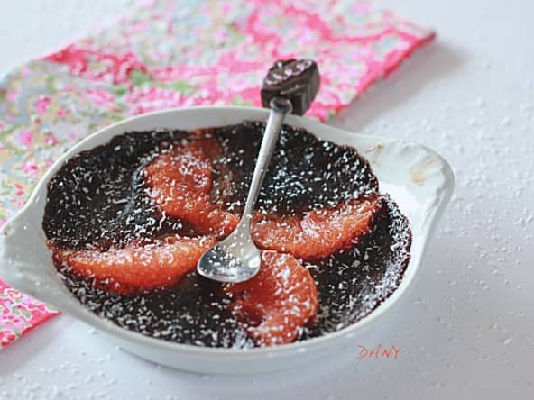 Gratin de chocolat aux pomelos