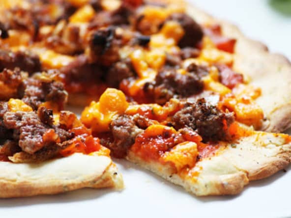 Pizza bœuf mimolette