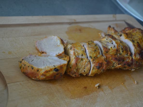 Filet mignon mariné tout épicé, cuisson en papillote