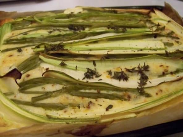 Quiche courgettes et asperges au fromage blanc