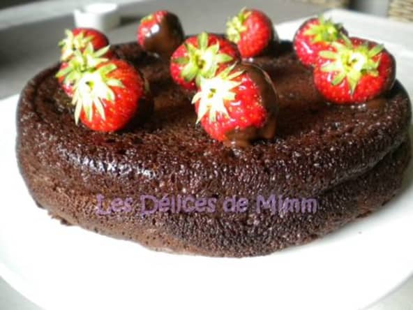 Fondant au chocolat et ses fraises chocolatées
