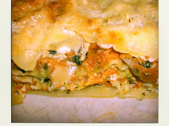 Lasagnes aux carottes et au chèvre
