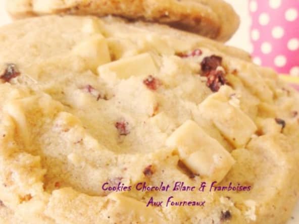 Cookies chocolat blanc et framboises