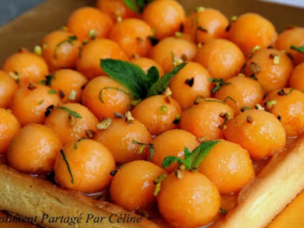 Tarte au melon et Muscat de rivesaltes
