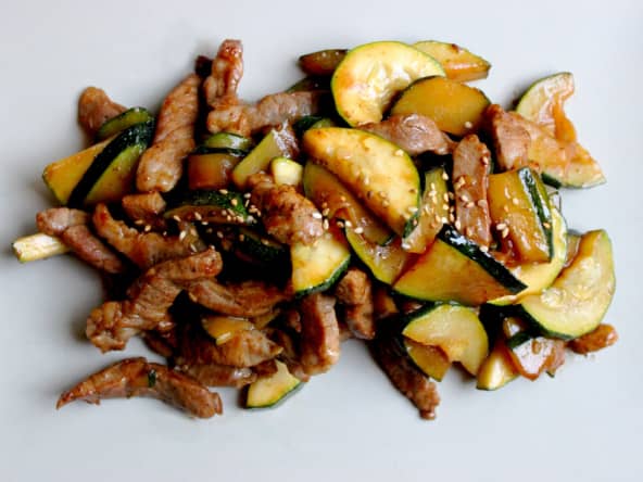 Sauté de porc et courgette