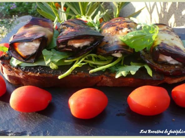 Bruschetta aux aubergines à la plancha