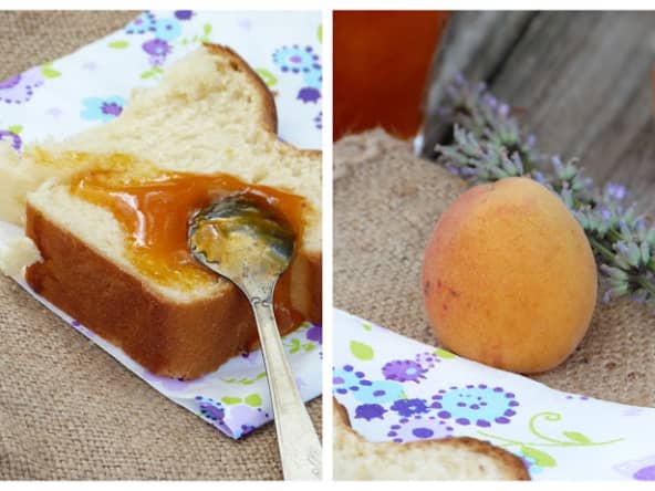 Confiture aux abricots et à la lavande