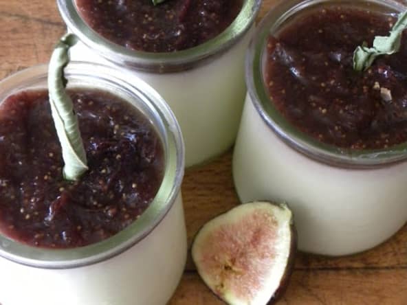 Panna Cotta à la verveine et son coulis de figues