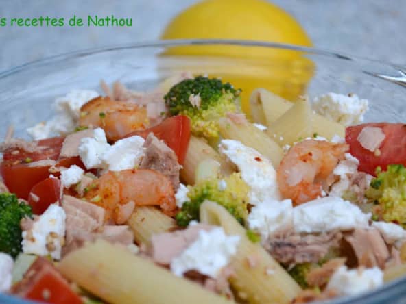 Salade de penne "mer et terre"