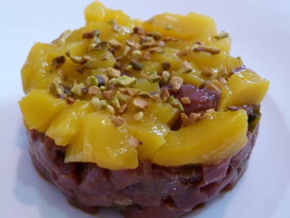 Tartare de canard à la mangue