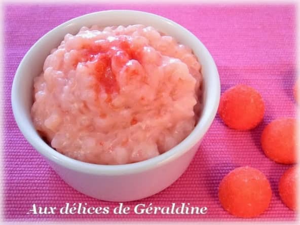 Riz au lait girly aux fraises Tagada