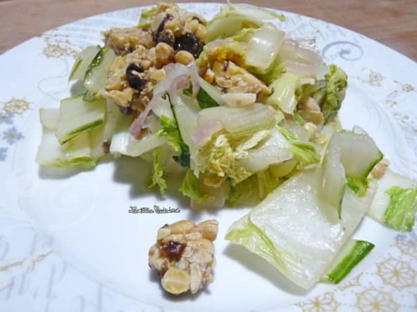 Poêlée de côtes de blettes, choux chinois et tempeh aux algues