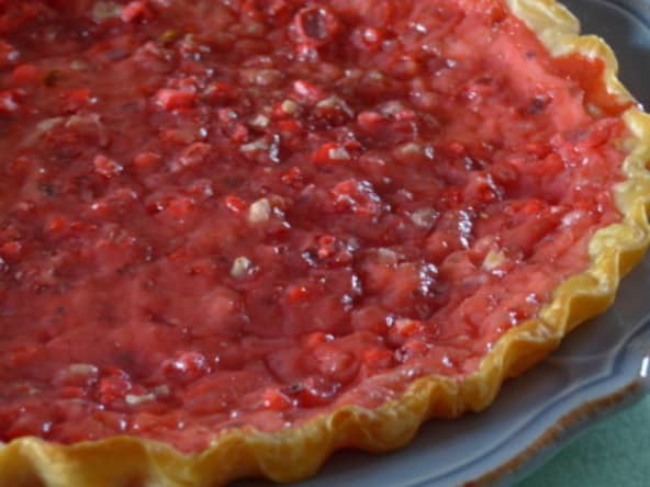Tarte aux pralines et à la rose