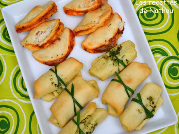 Minis pizzas calzones et roulées
