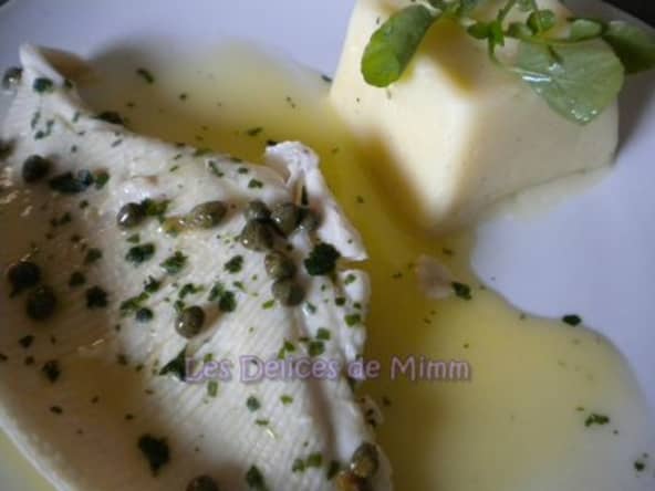 Aile de raie et sa sauce au beurre citronné et aux câpres