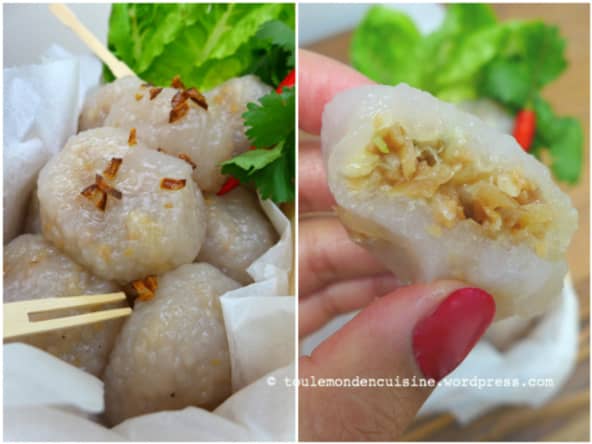 Boules de tapioca farcies thaïlandaises sakhoo niat say