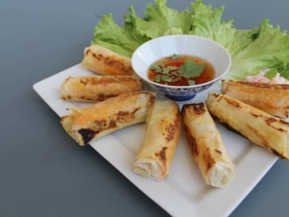 Nems thaïs aux crevettes à la plancha