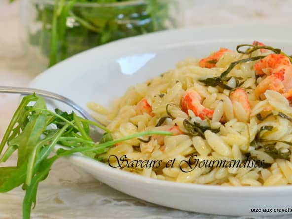 Orzo aux crevettes.