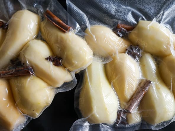 Poires cuites sous vide