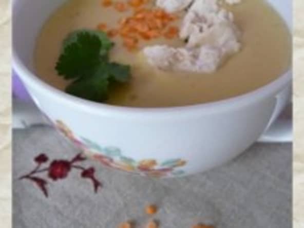 Velouté de lentilles corail au poulet