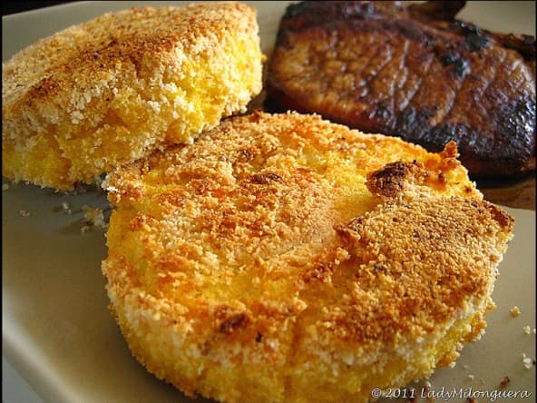 Galettes de polenta, chou-fleur et noisette