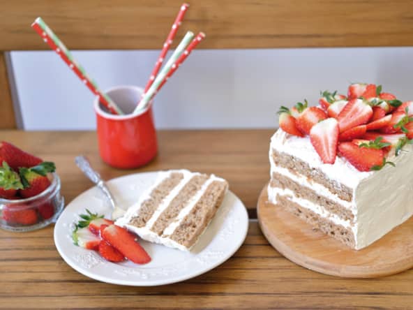 Gâteau au Sirop d'érable et aux Fraises