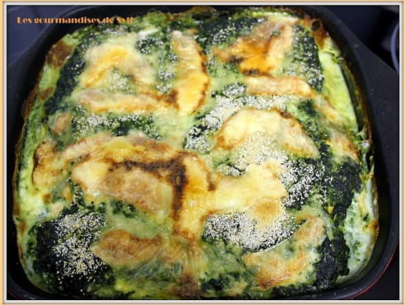 Gratin de saumon, épinards et reblochon