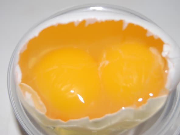 Omelette aux oeufs à double jaunes