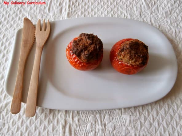 Tomates farcies "spécial" restes de gigot