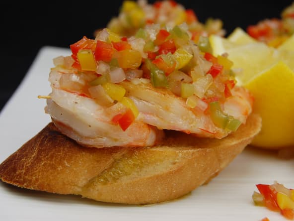 Minis brochettes de gambas et Gaudi