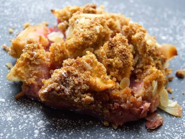 Crumble pomme rhubarbe IG bas