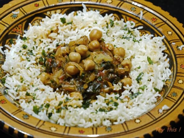 Ragout de blettes, pois chiches et tamarin