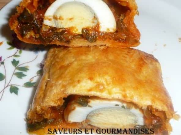 Feuilletés d'œufs au curry d'oignons