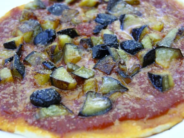 Pizza aux aubergines