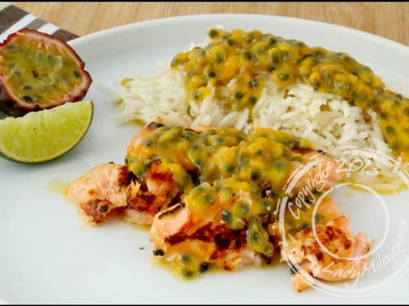 Saumon aux fruits de la passion et citron vert