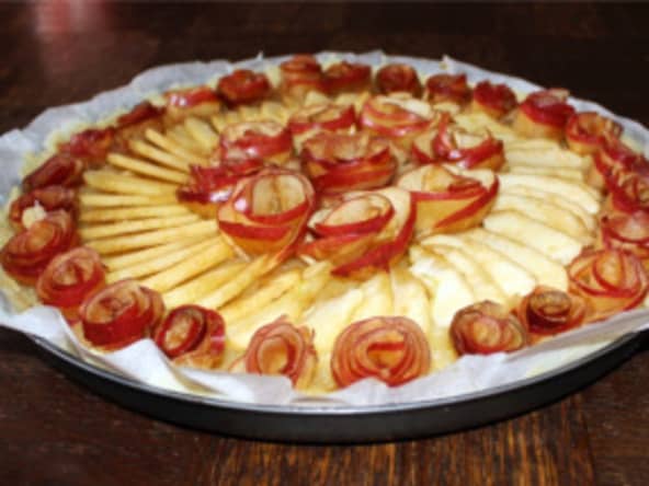 Tarte aux pommes "Bouquet de roses"