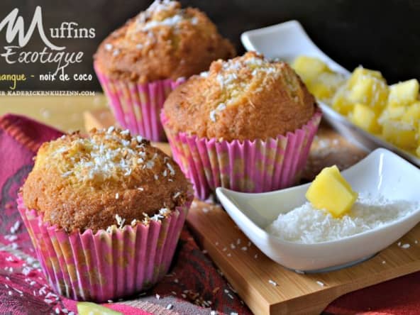 Muffins exotique à la mangue et noix de coco