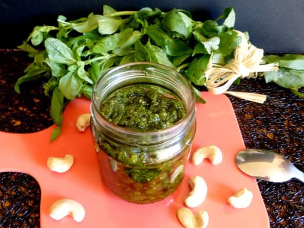 Pesto basilic et noix de cajou