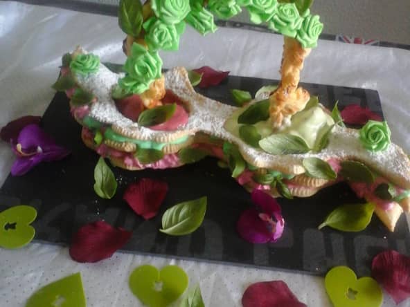 Nouveauté Jardin des Glaces sur milles feuilles avec la crème chantilly