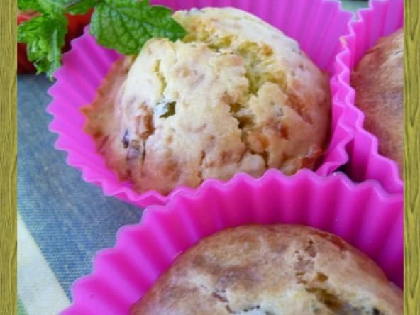 Muffins aux petits pois, menthe et comté