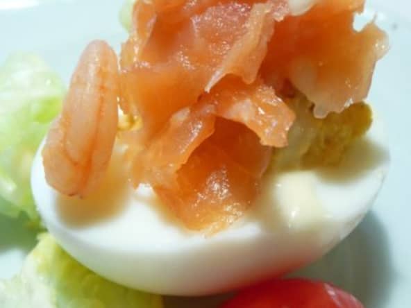 Oeufs durs au saumon