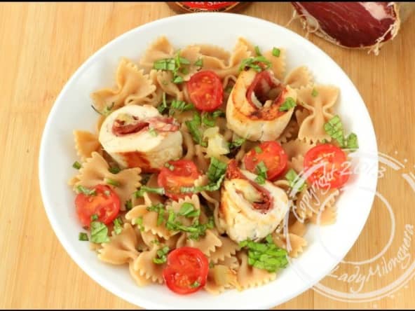 Ballottines de poulet, coppa, tomates séchées et mozzarella
