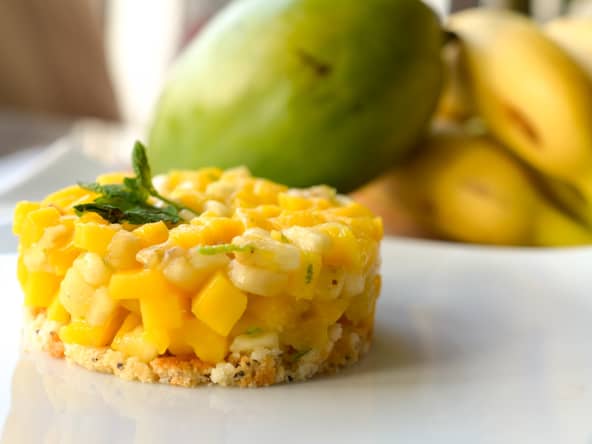 Tartare fraîcheur mangue banane et sa touche citron vert
