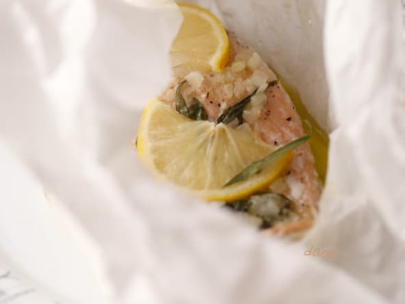 Papillote de saumon sauvage au pastis et à l'estragon