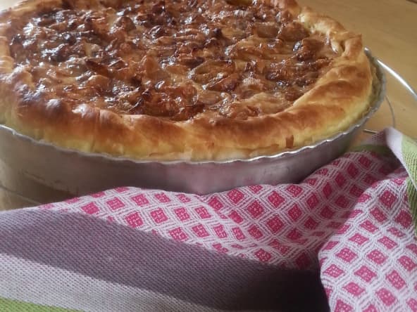 Tarte aux échalotes et à la crème de Neufchâtel